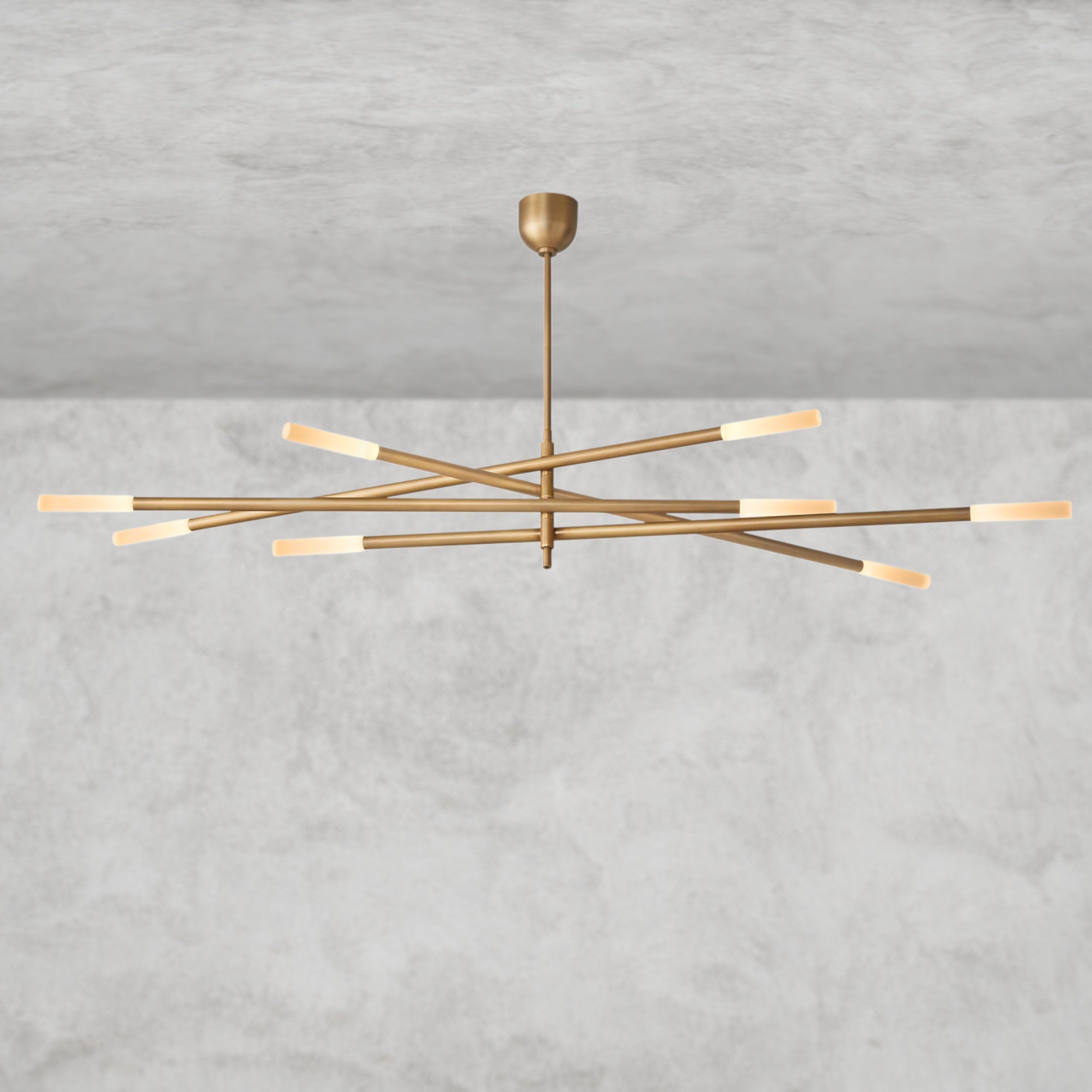 Rousseau 8-Light Mobile Etched Rod Chandelier 65", 80"